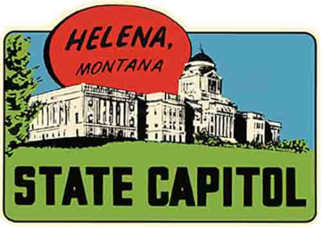 Vintage 1950's Style Helena Montana National Park MT Retro Travel Decal