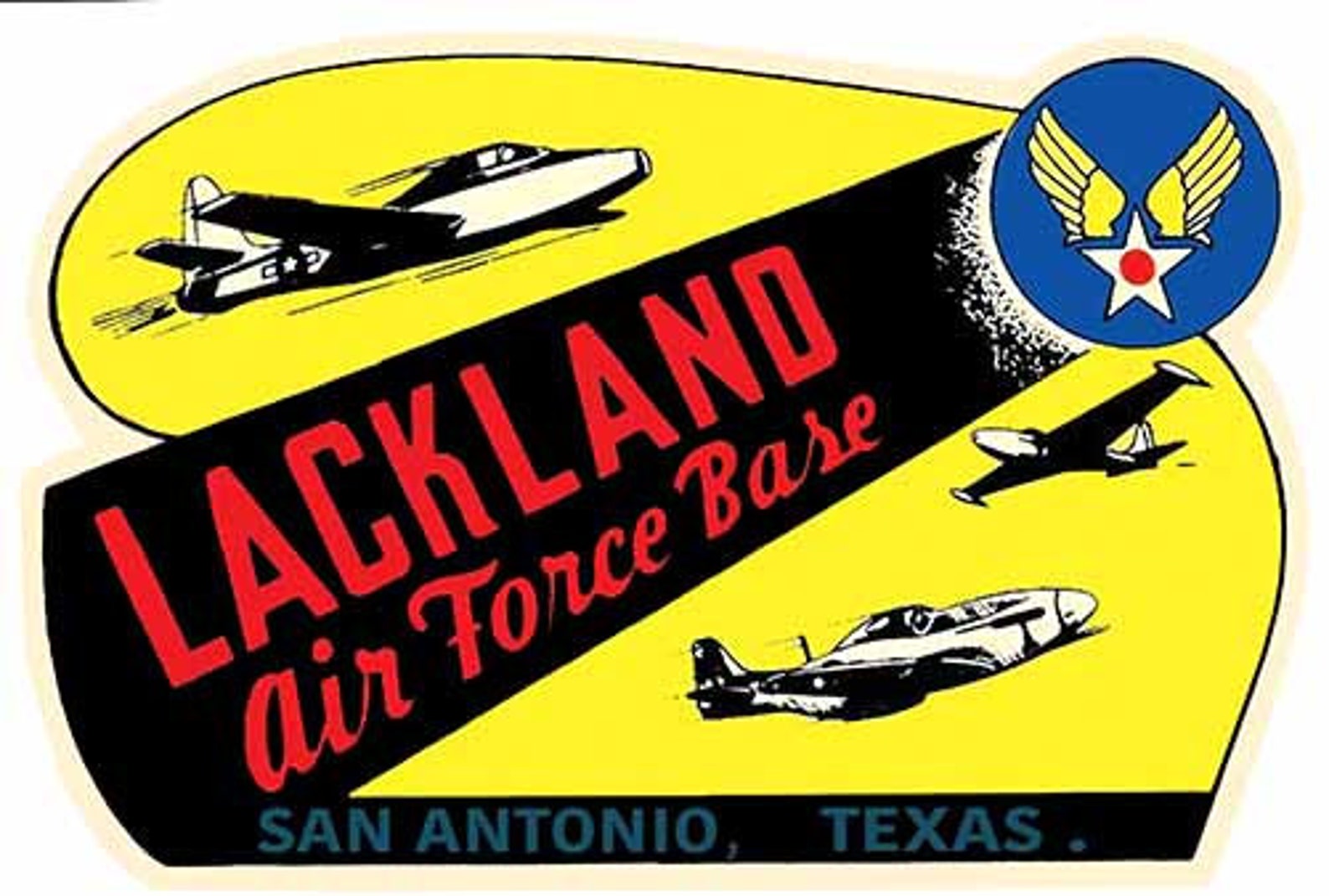 Vintage 1950's Style Lackland Air Force Base San Antonio Etsy