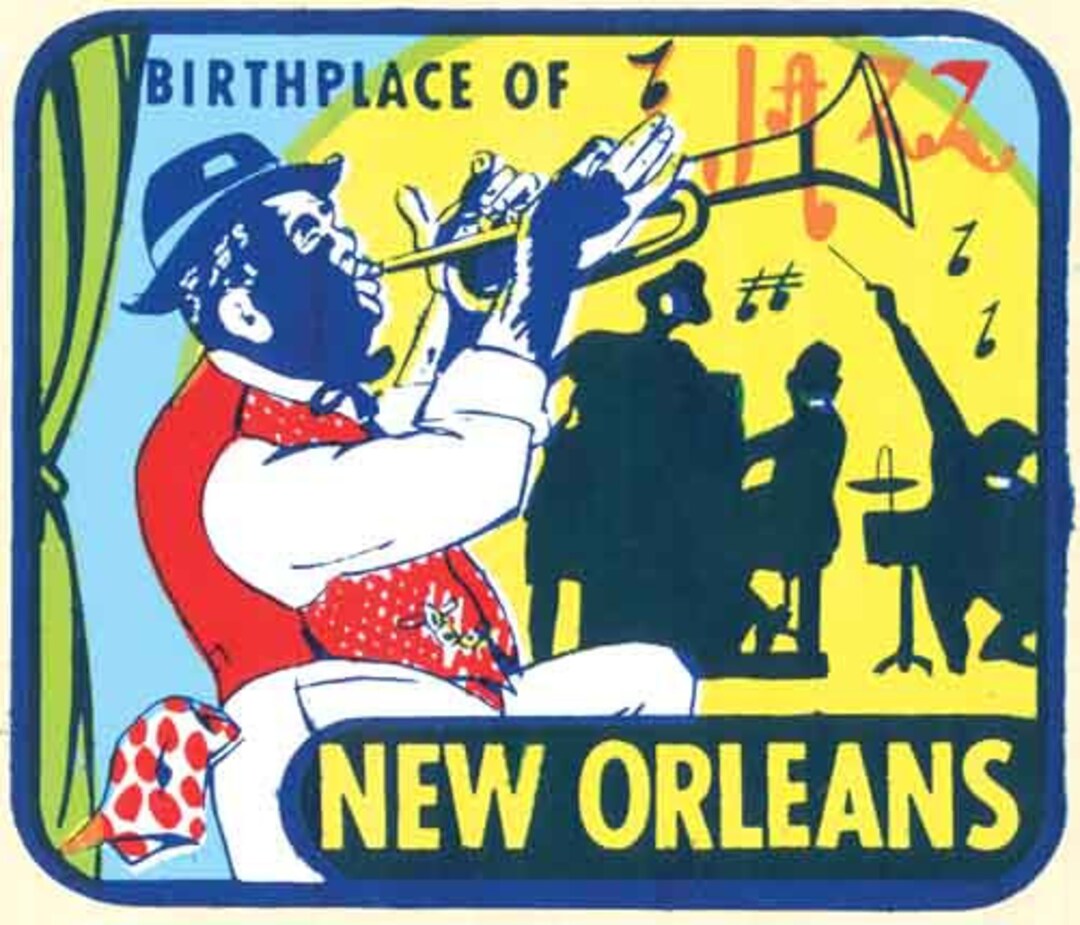 ヴィンテージワッペン Bourbon Street New Orleans Vintage 1950's Style New Orleans LA Bourbon Street Birthplace of
