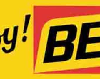 Vintage  1970's style Oh Boy  BEEF  cattle industry cows angus    retro  travel decal  bumper sticker