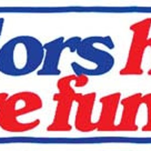 May include: A blue and red sign with the text "Sailors have more fun!" and a mermaid with a trident.
