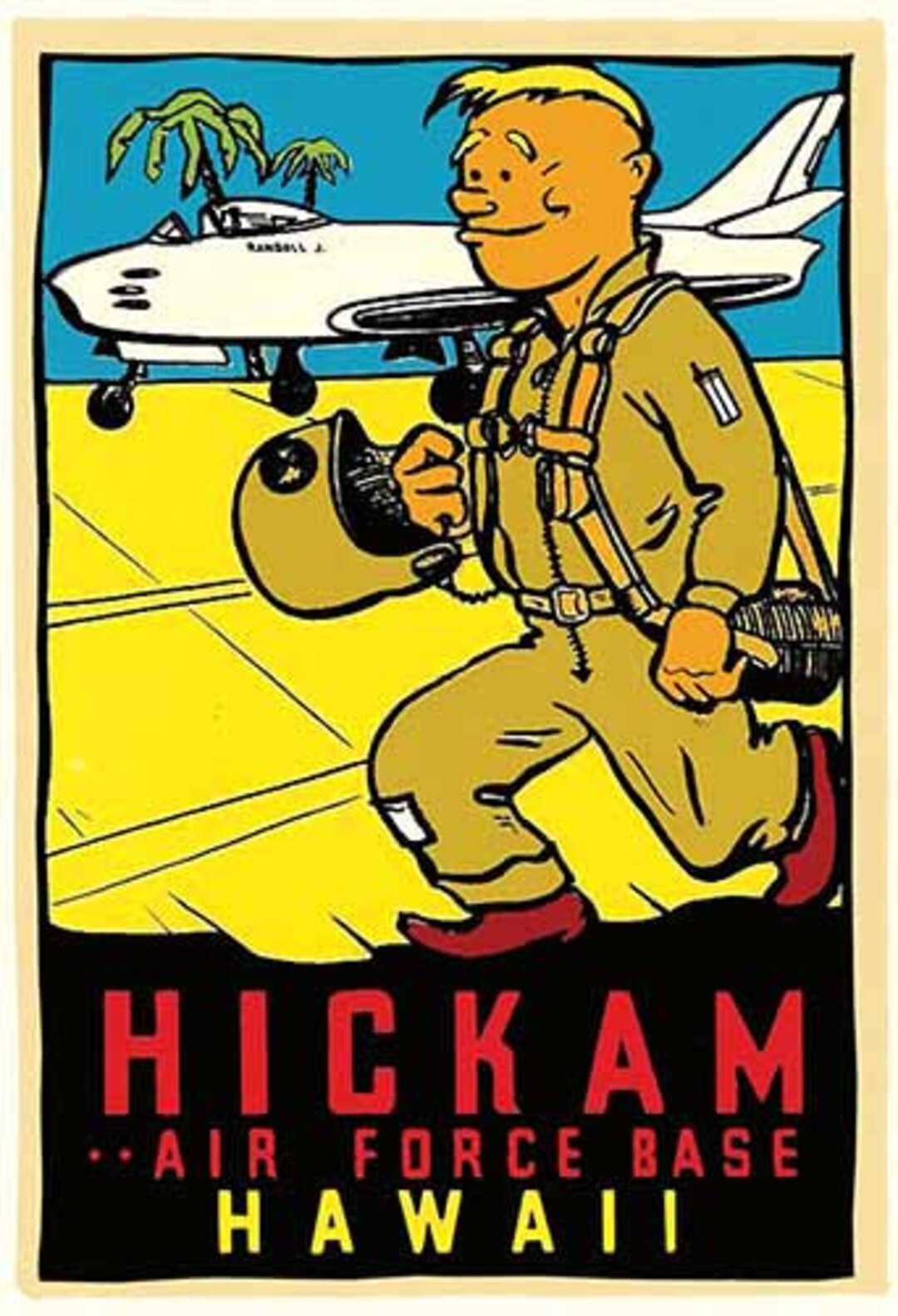 ヴィンテージ 1950 年代スタイル ヒッカム空軍基地 HI ハワイ陸軍 軍事