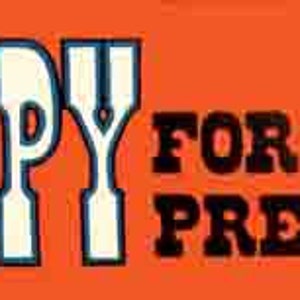 Vintage  Snoopy For President  political retro  travel decal bumper  sticker