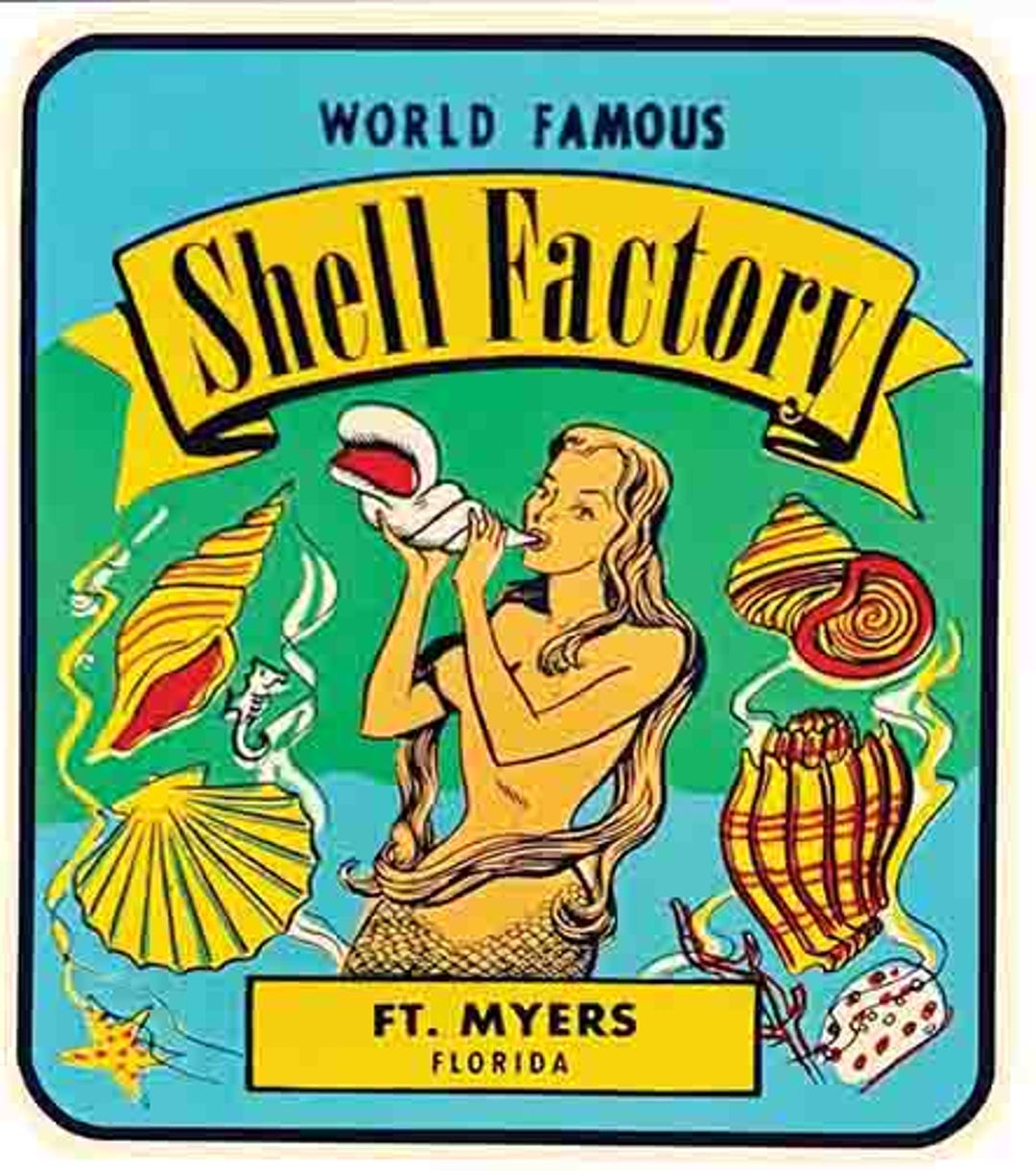 Fernandez Factory Shell Vintage 1950's Style Shell Factory Ft. Myers Florida Fort FL Retro ...