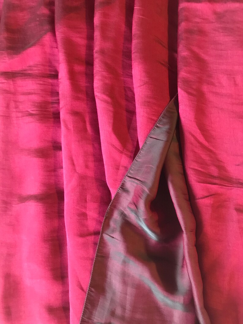 Reversible Soft Satin Plain Party Saree In Burgundy Maroon and Dark maroon