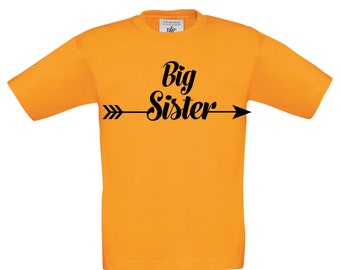 Kinder T-Shirt mit Aufdruck, große Schwester, Druck auf englisch, Geschenktipp, Geschenkidee, Design 1