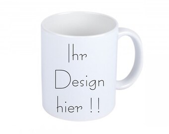 Votre propre design ici sur la tasse de café blanche, propre design, tasse personnalisée, logo de l’entreprise, logo du club, photo, disant