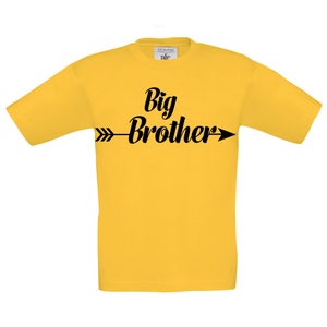 Kinder T-Shirt mit Aufdruck, großer Bruder, Druck auf englisch, Geschenktipp, Geschenkidee, Design 1 Gold (gelb)