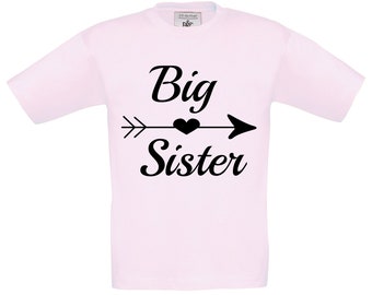 Kinder T-Shirt mit Aufdruck, große Schwester, Druck auf englisch, Geschenktipp, Geschenkidee, Design 2