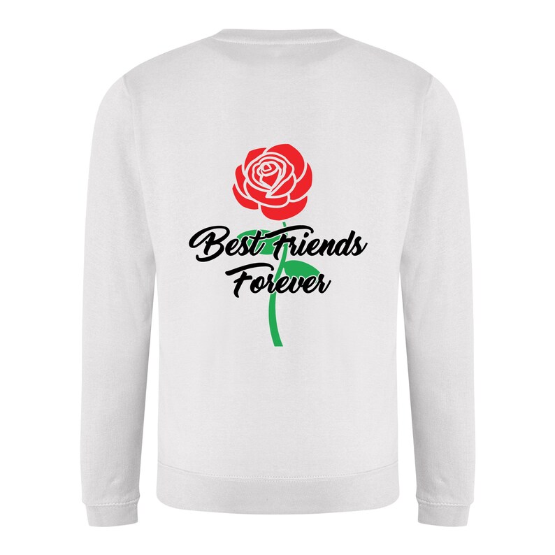 Sweatshirt Best Friends Forever Rose Red Green Back Etsy