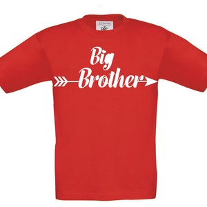 Kinder T-Shirt mit Aufdruck, großer Bruder, Druck auf englisch, Geschenktipp, Geschenkidee, Design 1 Red (Rot)