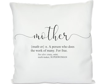 Pillowcase, cushion with print, nut definition, white, satin, 40 x 40 cm, gift tip for all celebrations