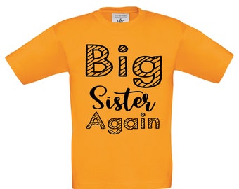 Kinder T-Shirt mit Aufdruck, Schon wieder große Schwester, Druck auf englisch, Geschenktipp, Geschenkidee,