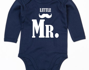 Baby bodysuit long sleeve with print, little gentleman, Little Mr., gift idea, gift tip, organic cotton, design 2