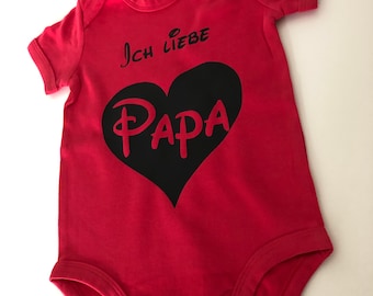 Babybody, "Ich liebe Papa", mit Herz, Vatertag, Geschenkidee