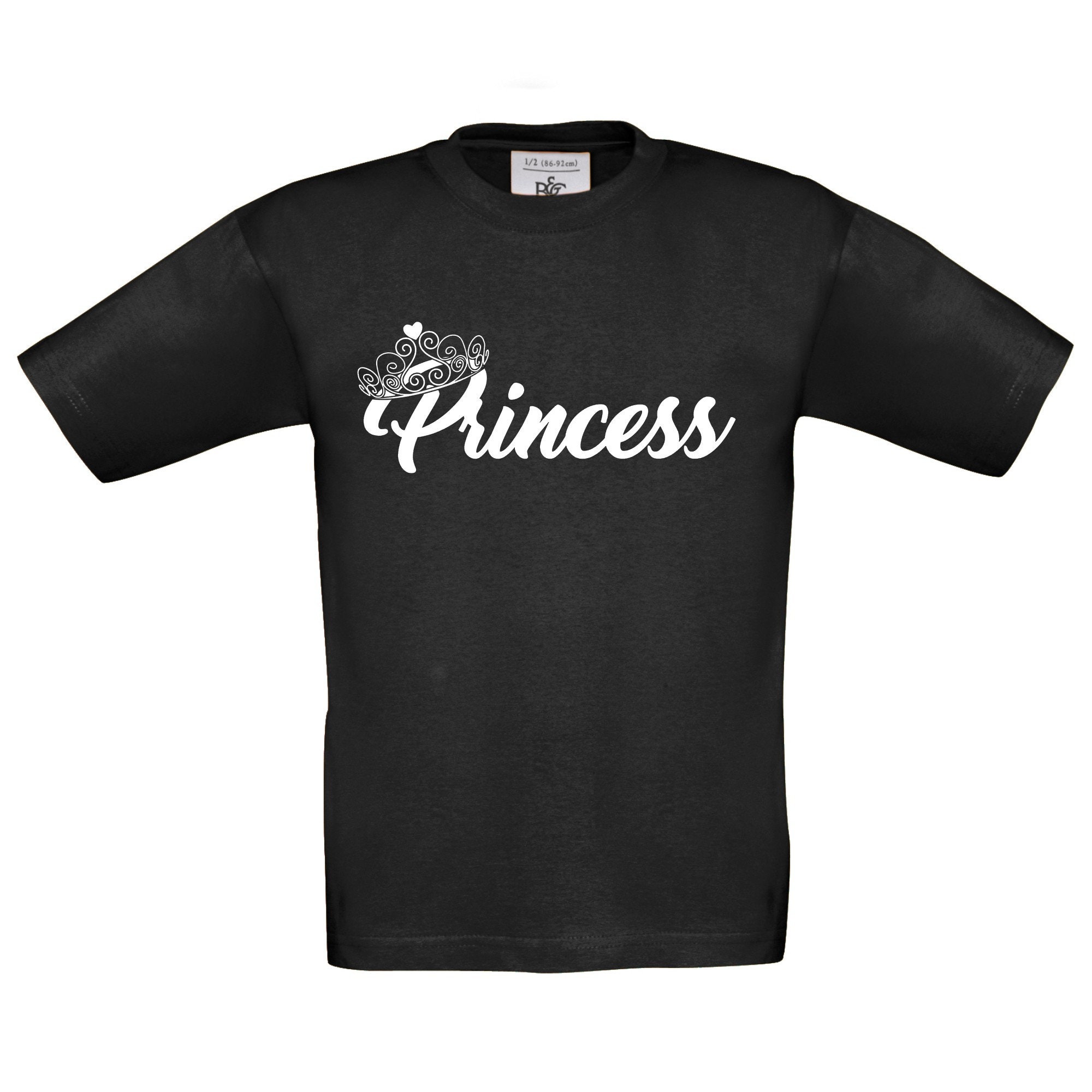 Kids T-shirt Prince Princess Crown Black White Kids - Etsy