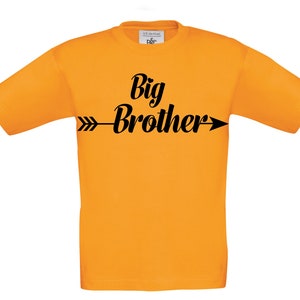 Kinder T-Shirt mit Aufdruck, großer Bruder, Druck auf englisch, Geschenktipp, Geschenkidee, Design 1 Orange