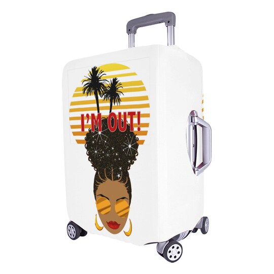 Disover I'm Out Afro Puff Girl Luggage Cover