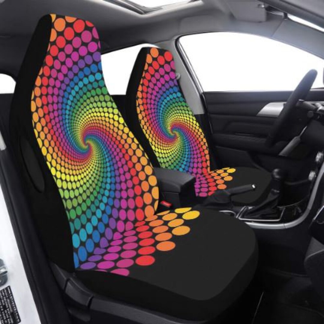Rainbow Car Seat Covers 2 Etsy