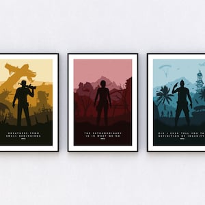 Videogamekunst - set van 3 muurkunst, digitale posterprint, minimalistische poster, gamercadeau, gamingillustratie, fanart