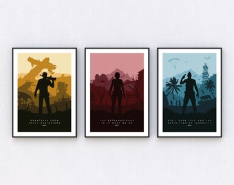 Video Game Art - Set of 3 Wall Art, Digital Poster Print, Minimalist Poster, Gamer Gift, Gaming Illustration, Fan Art