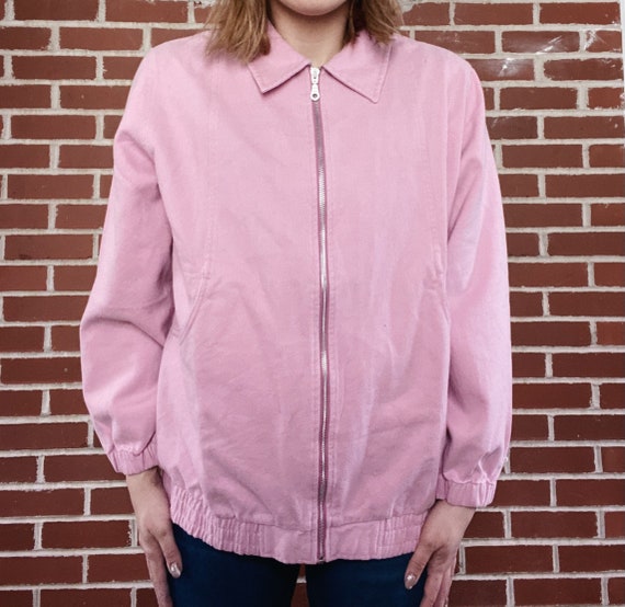 Vintage 80s 90s Blair pink cotton bomber jacket |