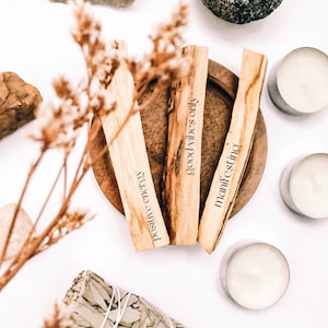 Personalized Laser Engraved Palo Santo Stick | Custom Spiritual Meditation Gift | Unique Wood Incense for Yoga & Cleansing
