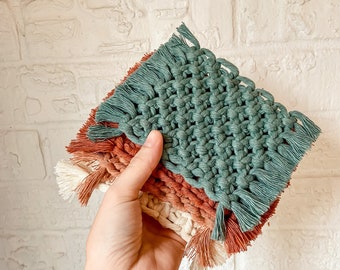 Handmade Macrame Coaster: Boho Mug Rug, Eclectic Decor