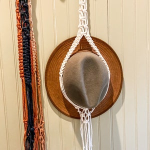 Macrame Hat Hanger: Recycled Cotton Boho Wall Decor