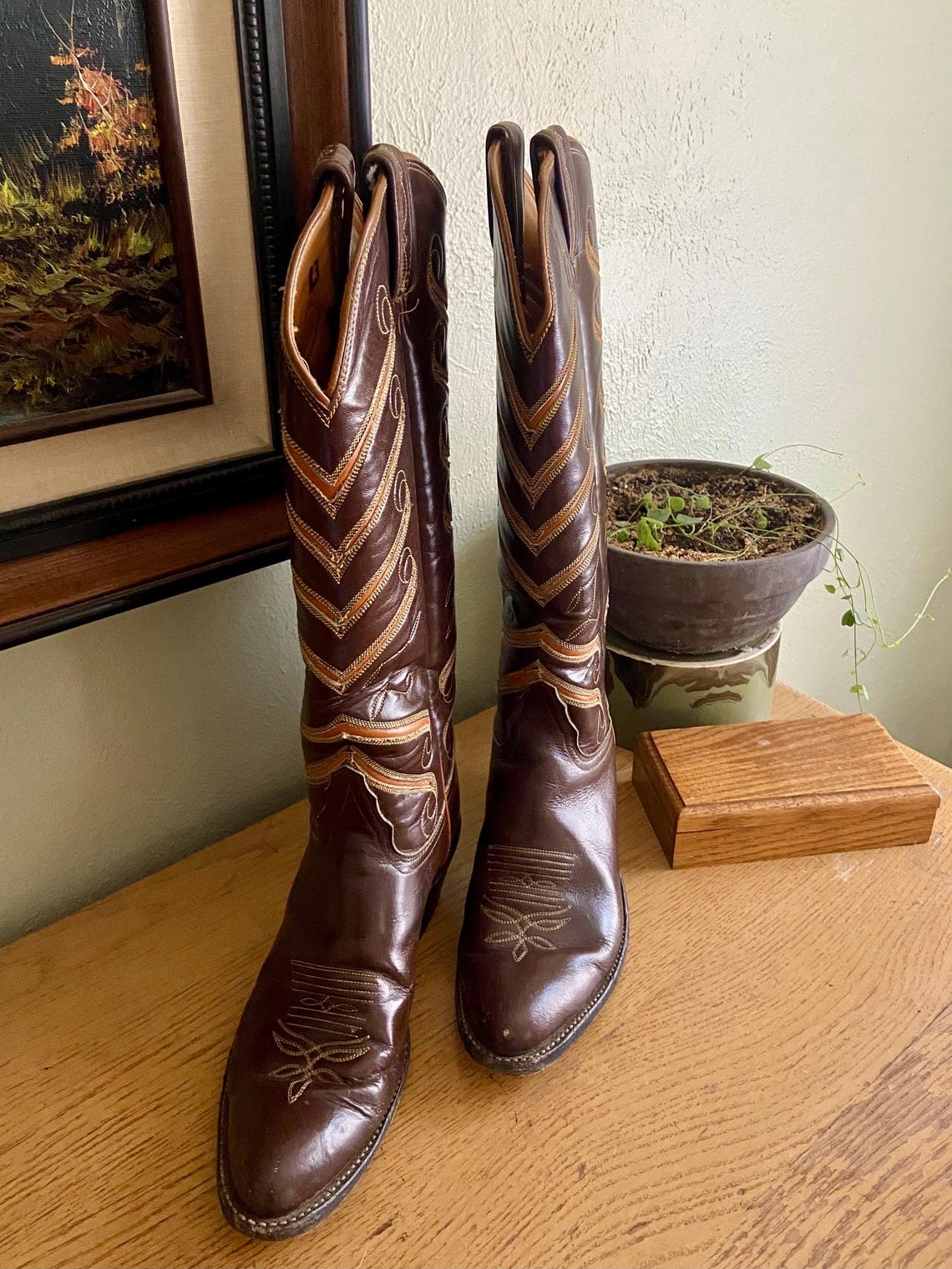 Vintage 70s Tony Lama Black Label Cowboy Boots - Women's 6, Foto 2 von 5