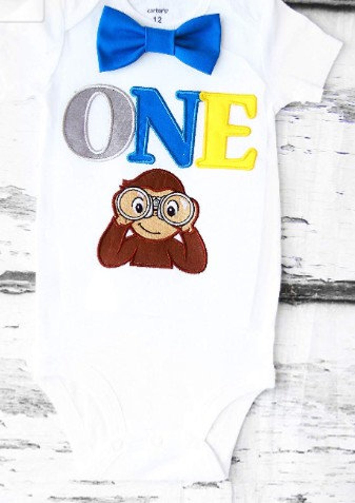 Baby boy first outfit curious monkey explorer monkey Etsy