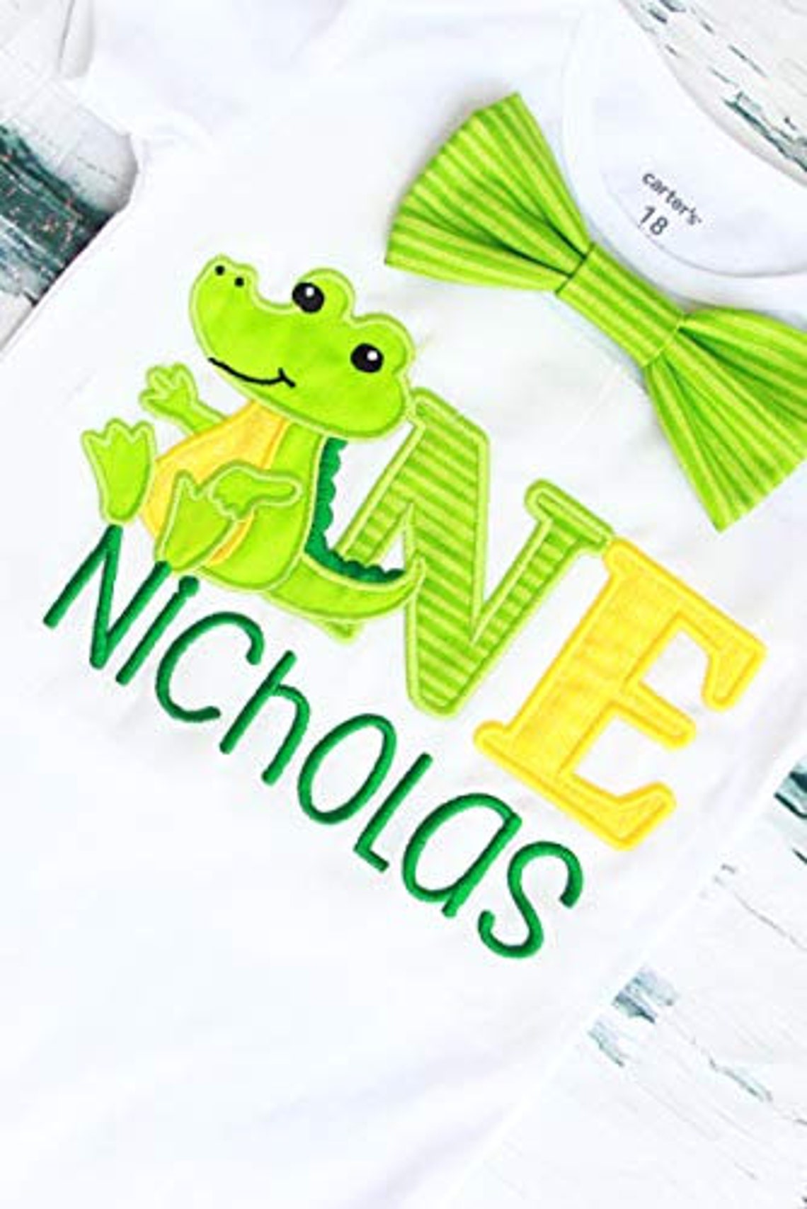 Baby Boy First Birthday Outfit Cake Smash Outfit Alligator Etsy