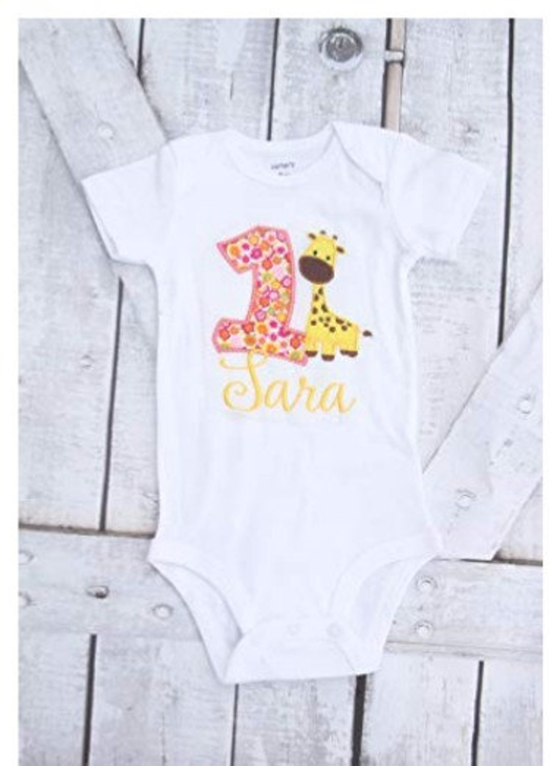 Dress For New Born Baby Girl In Blended Stuff Giraffe Printed Design main image 1