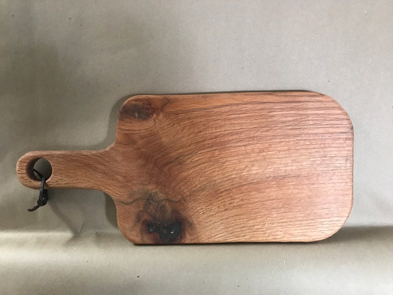 cheese handmade cutting board or charcuterie board with handle and hang hole bread oak cutting board meat rough edge oak cutting board