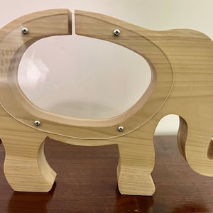Elephhant coin bank, wood bank, wood dinosaur bank, childrens toy, childrens bank, handmade toy