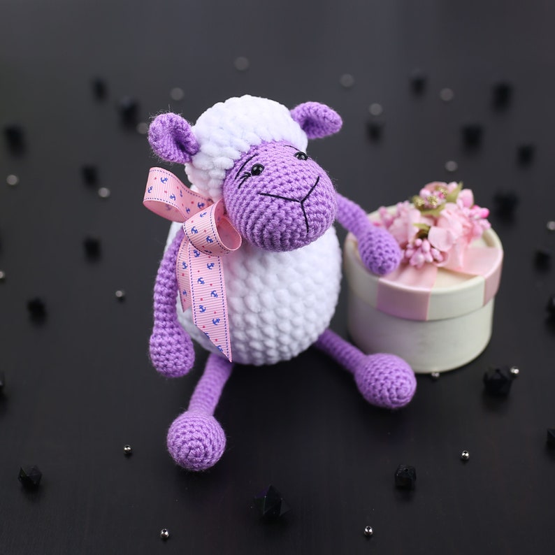 Green Toy Lamb Original Plush Toy Sheep Crocheted Farm Etsy