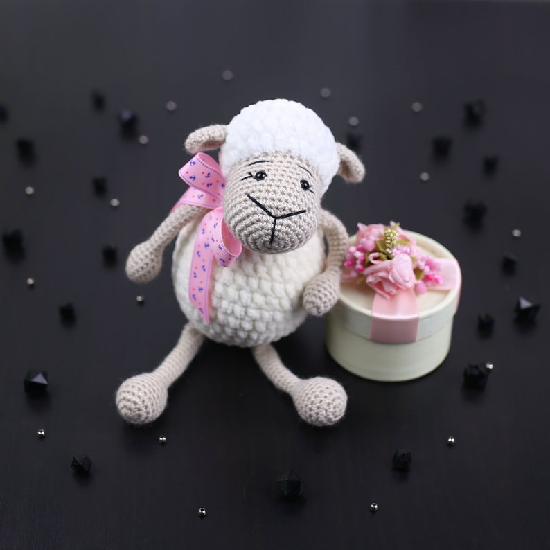 Green Toy Lamb Original Plush Toy Sheep Crocheted Farm Etsy