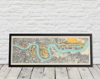 Ricordando i DOCKLANDS di Londra - Mappa esclusiva - Poplar, Millwall - Carta di qualità eccezionale da 230 g/m² - SENZA CORNICE - Spedizione standard GRATUITA