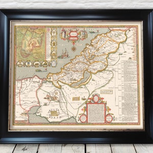 Old map of CANAAN 1651 by John Speed - Holy Land Jerusalem Bible Moses- Exceptional quality 230gsm - Framed, Unframed FREE standard delivery