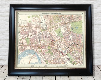 Hammersmith KENSINGTON Shepherds Bush Street Map 1921 Sheet 32/33 - Exceptional quality 230gsm - Framed Unframed - FREE standard delivery