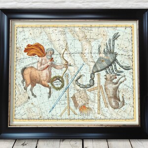 SAGITTARIUS SCORPIUS  Constellations map Johann Bode 1801 Uranographia - Exceptional quality 230gsm - Framed Unframed FREE standard delivery