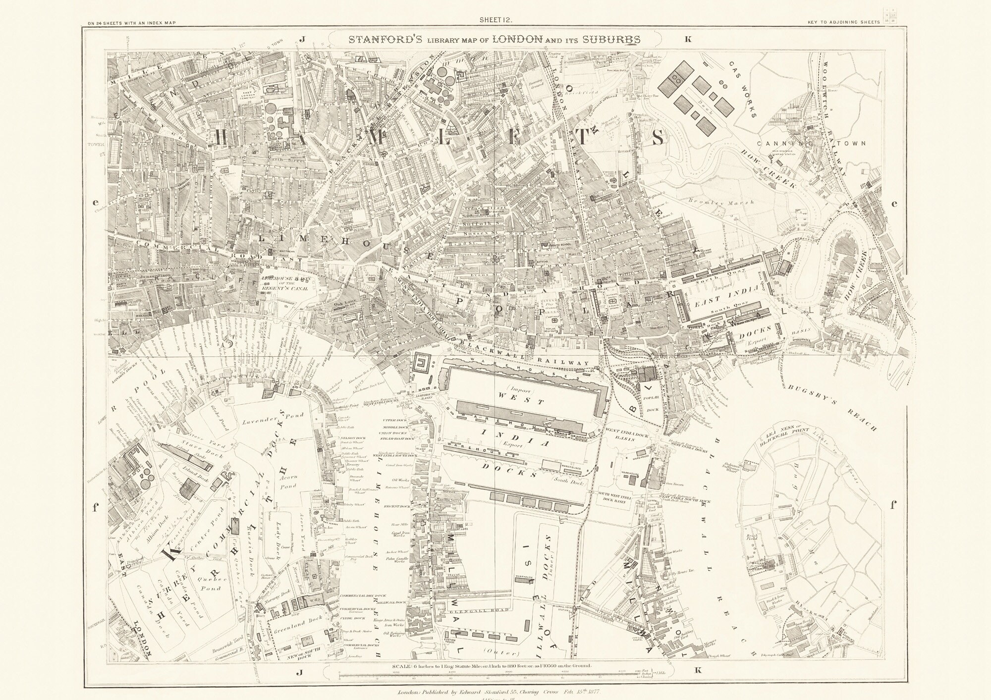 Old LONDON Map 1877 Poplar Limehouse and Canning Town Sheet Etsy