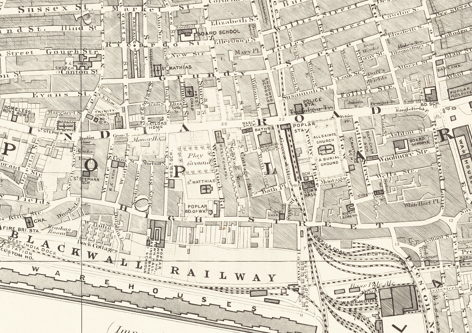 Old LONDON Map 1877 Poplar Limehouse and Canning Town Sheet Etsy