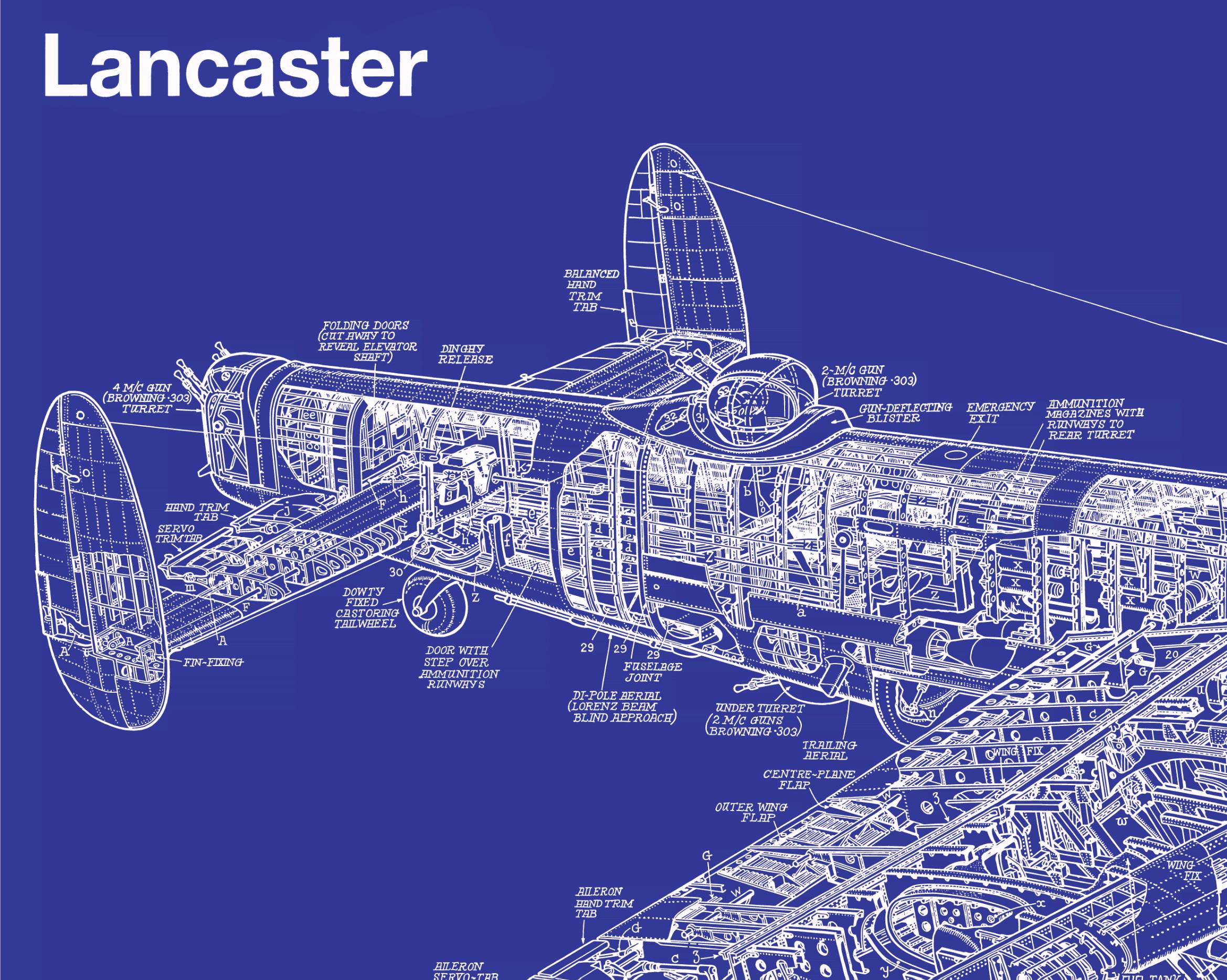 avro-lancaster-bomber-cutaway-blueprint-military-memorabilia