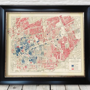 JEWISH East London Map 1899 Whitechapel George Arkell - Exceptional quality 230gsm - Framed Unframed - FREE standard delivery