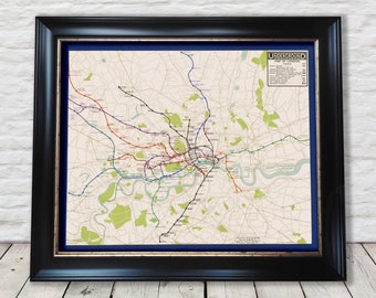 Superb LONDON UNDERGROUND Tube Reproduction Map 1932 by Stingemore - Exceptional quality 230gsm - Framed, Unframed - FREE standard delivery