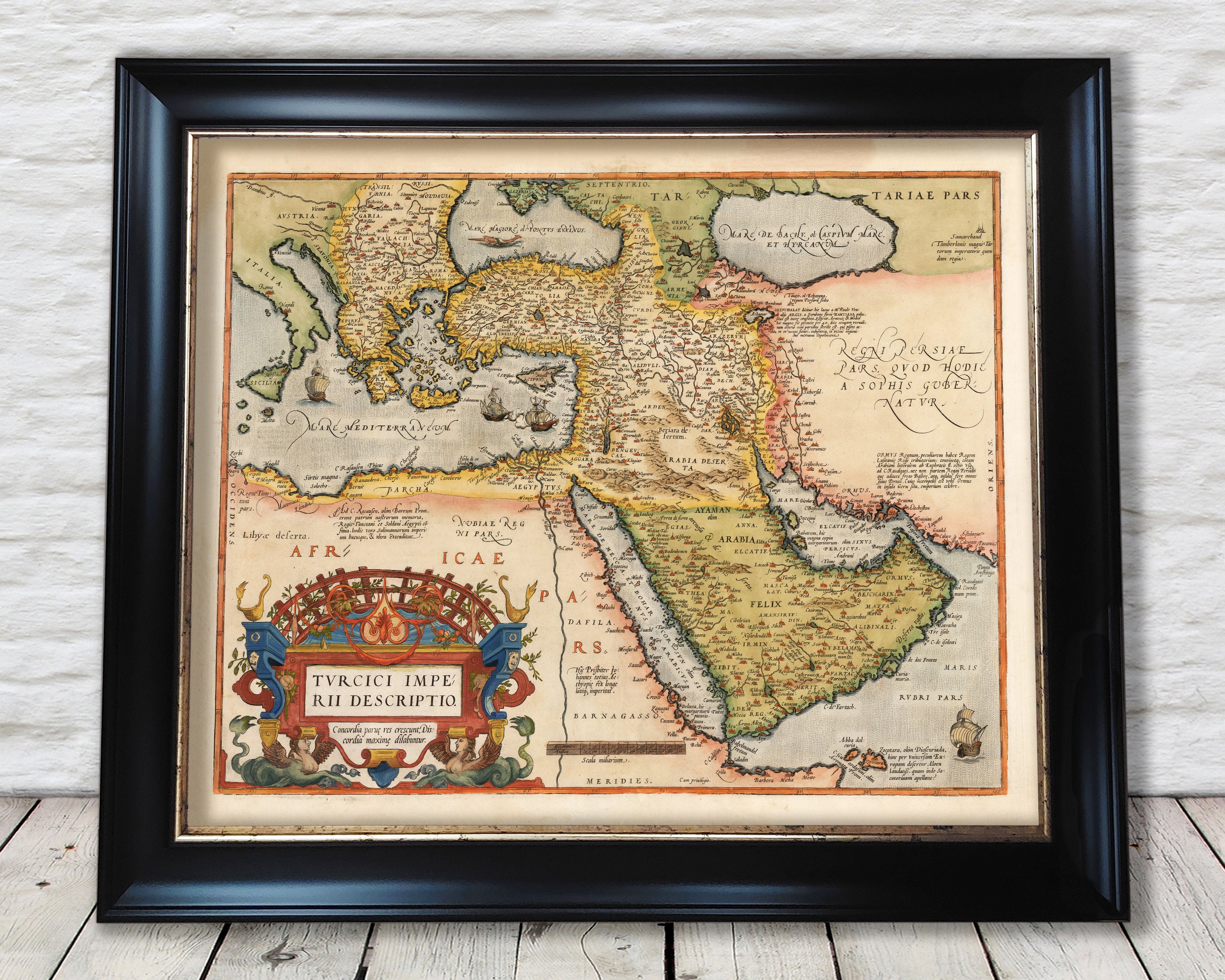 Rare Old TURKISH Empire Map by Abraham Ortelius 1570 - Exceptional ...