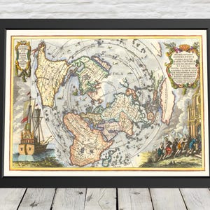 Magellan's Circumnavigation of the Globe Map in 1522 by Heinrich Scherer - Exceptional quality 230gsm - Unframed - FREE standard delivery