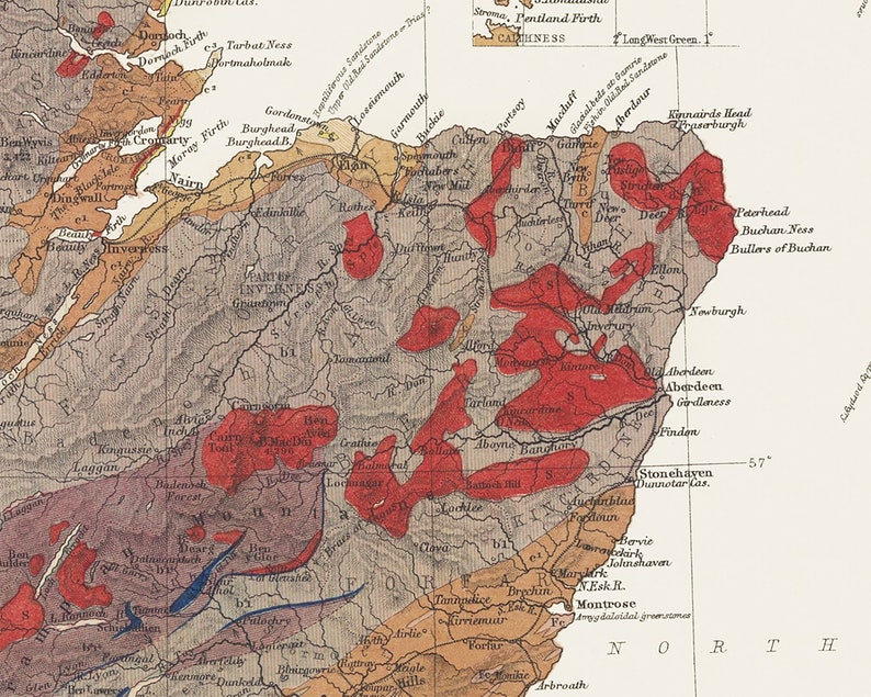 Old GEOLOGICAL Map of SCOTLAND 1862 by Sir Roderick Murchison Etsy UK