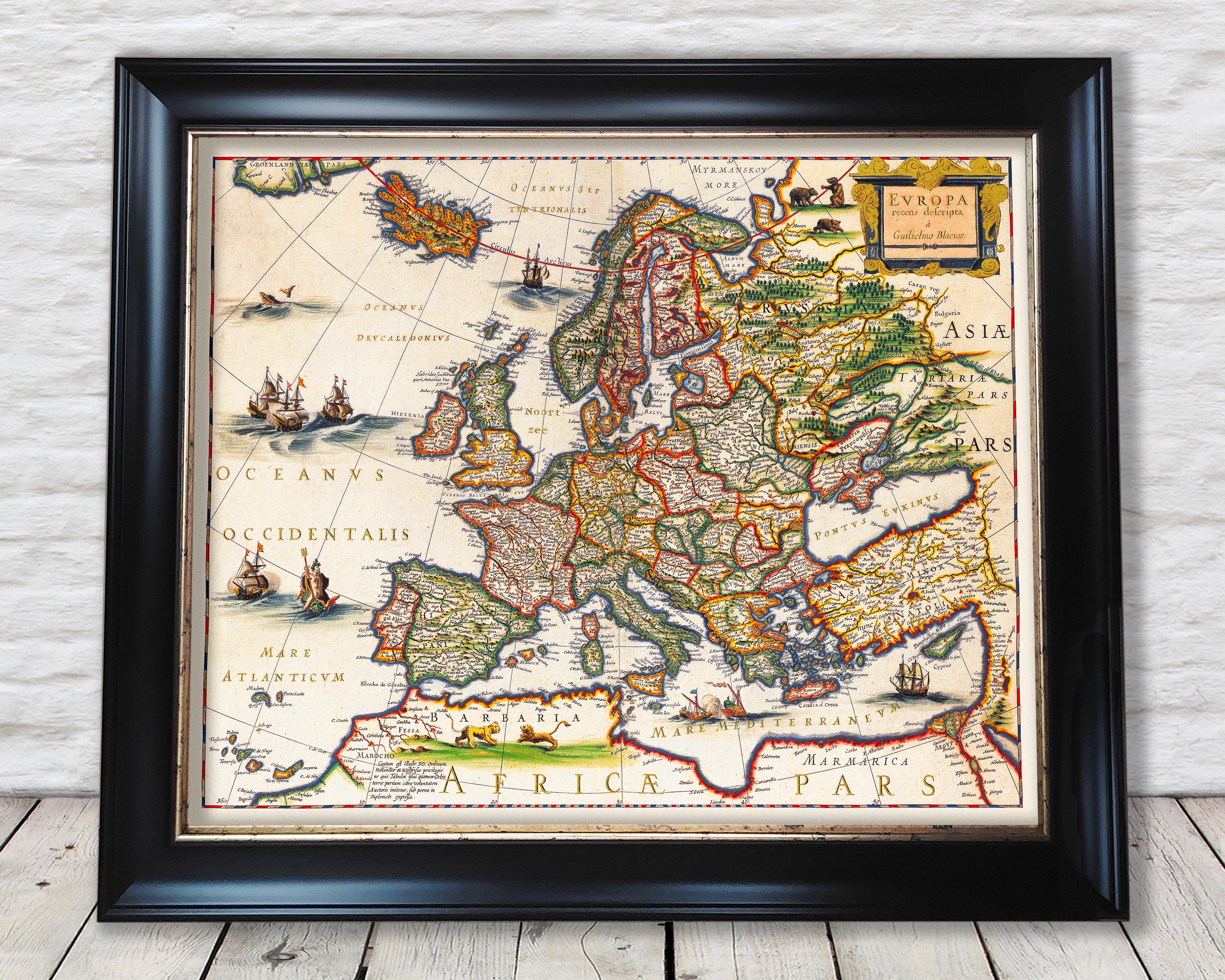 European Map in 1980 - Etsy UK
